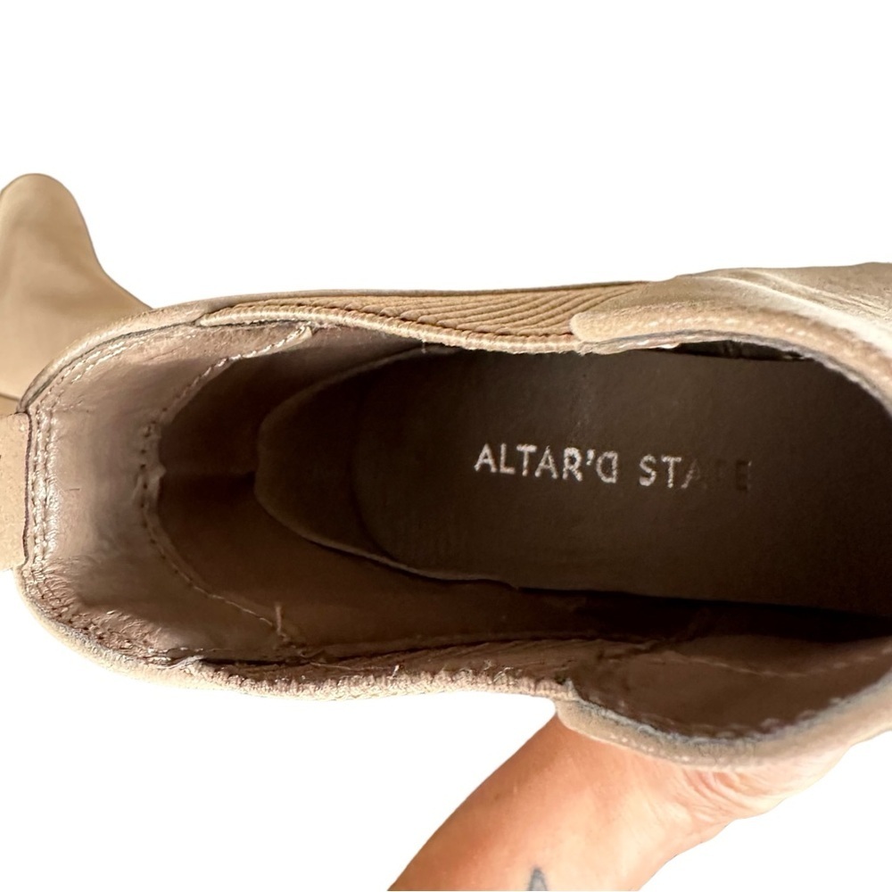 ALTAR’D STATE Nubuck Block Heeled Chelsea Boots in neutral beige - Picture 9 of 9